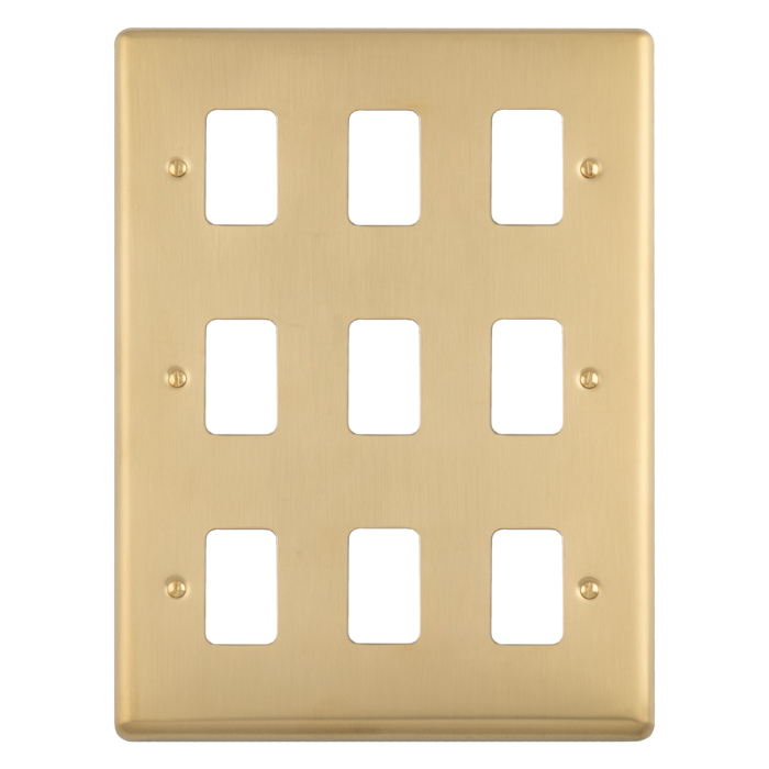 9 Gang Grid Plate Enhance Satin Brass Satin Brass EN-G9SB Eurolite EN-G9SB