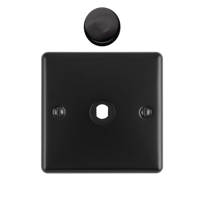 1 Gang Dimmer Switch Plate Matt Black Enhance Range Matt Black EN1DIMMBB Eurolite EN1DIMMBB
