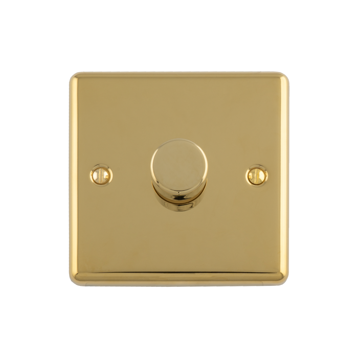 1 Gang 400W/Led 2Way Dimmer Switch Polished Brass Enhance Range Polished Brass EN1DLEDPB Eurolite EN1DLEDPB