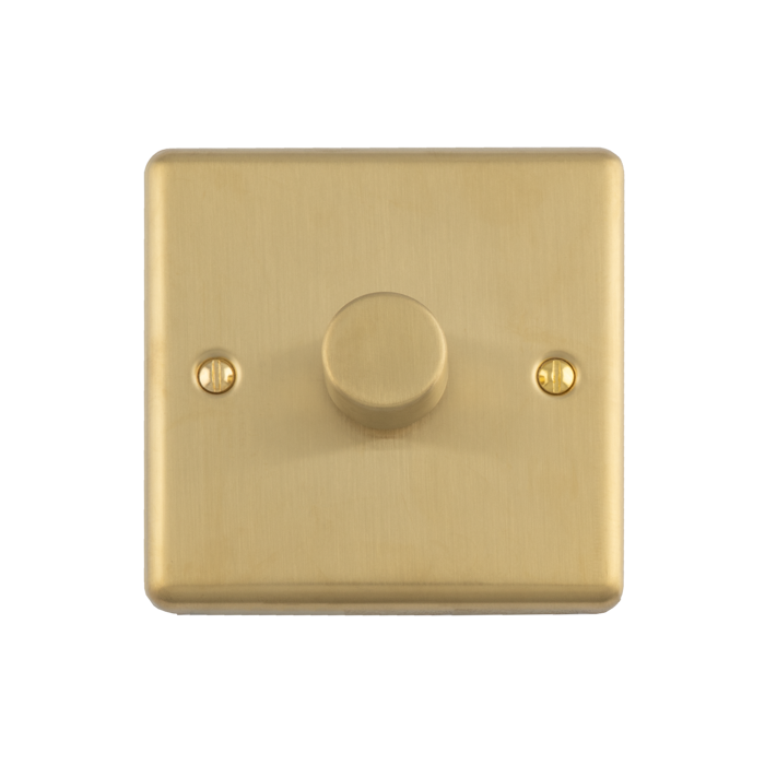 1 Gang 400W/Led 2Way Dimmer Switch Satin Brass Enhance Range Satin Brass EN1DLEDSB Eurolite EN1DLEDSB