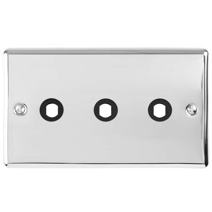 3 Gang Dimmer Switch Plate Polished Chrome Enhance Range Polished Chrome EN3DIMPC Eurolite EN3DIMPC