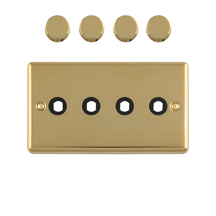 4 Gang Dimmer Plate With Knobs Polished Brass Enhance Range Polished Brass EN4DIMPB Eurolite EN4DIMPB