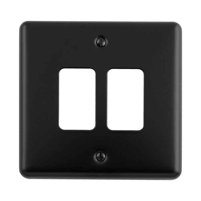 Eurolite En-G2Mbb 2 Gang Grid Plate Matt Black Enhance Range