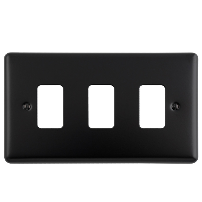 Eurolite En-G3Mbb 3 Gang Grid Plate Matt Black Enhance Range