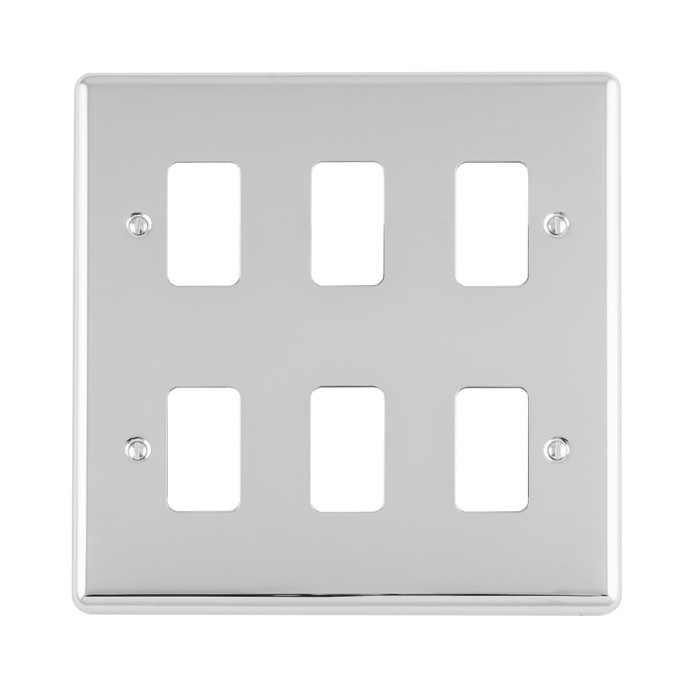 Eurolite En-G6Pc 6 Gang Grid Plate Enhance Polished Chrome