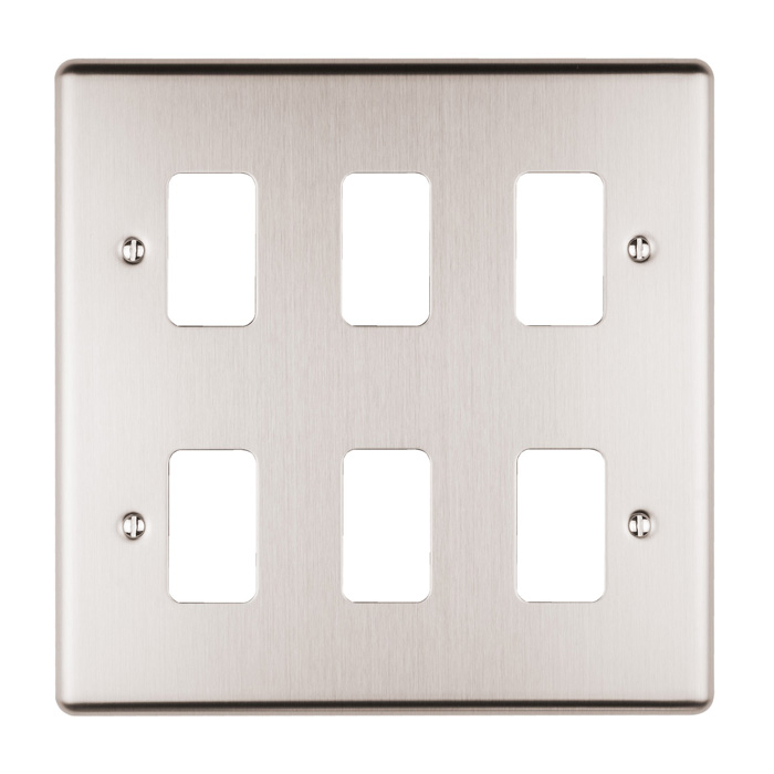Eurolite En-G6Ss 6 Gang Grid Plate Enhance Satin