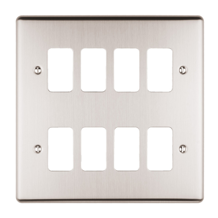 Eurolite En-G8Ss 8 Gang Grid Plate Enhance Satin