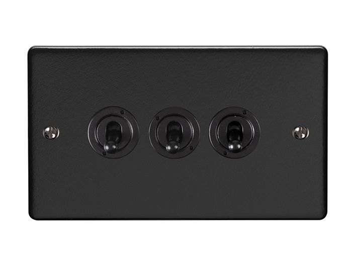 Eurolite Ent3Swmbb 3 Gang Toggle Switch Matt Black Enhance Range