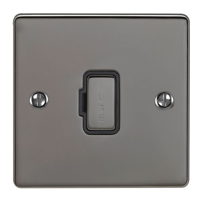 Eurolite Enuswfbnb 13Amp Unswitched Fuse Spur Black Nickel Enhance Range Black Trim