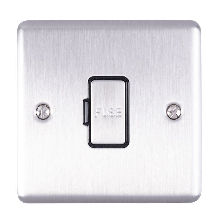 Eurolite Enuswfssb 13Amp Unswitched Fuse Spur Satin Enhance Range Black Trim