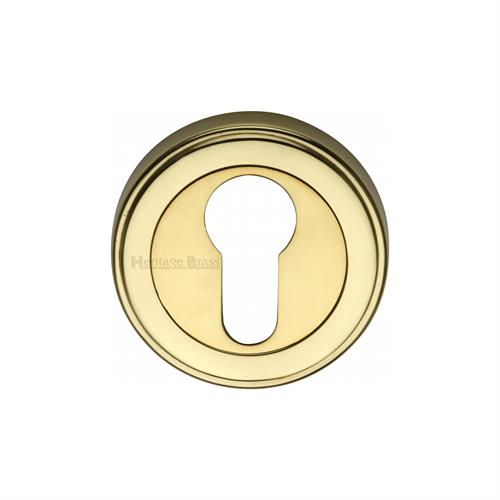 Heritage Brass ERD7020-PB Euro Profile Cylinder Escutcheon Polished Brass finish