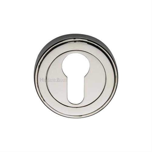 Heritage Brass ERD7020-PNF Euro Profile Cylinder Escutcheon Polished Nickel finish