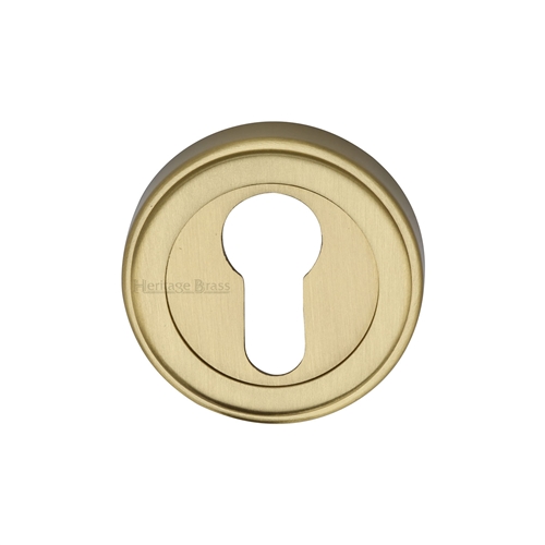 Heritage Brass ERD7020-SB Euro Profile Cylinder Escutcheon Satin Brass finish