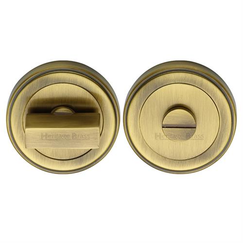 Heritage Brass ERD7030-AT Round Turn & Release Cylinder Escutcheon with stepped edge Antique finish
