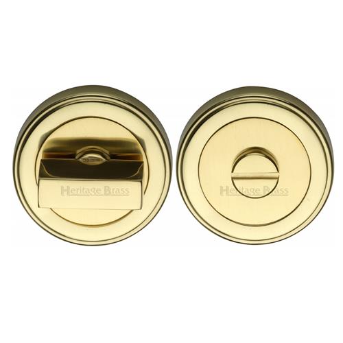 Heritage Brass ERD7030-PB Round Turn & Release Cylinder Escutcheon with stepped edge Polished Brass finish