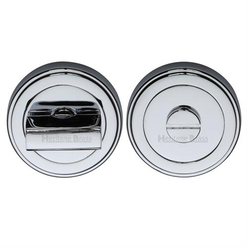 Heritage Brass ERD7030-PC Round Turn & Release Cylinder Escutcheon with stepped edge Polished Chrome finish