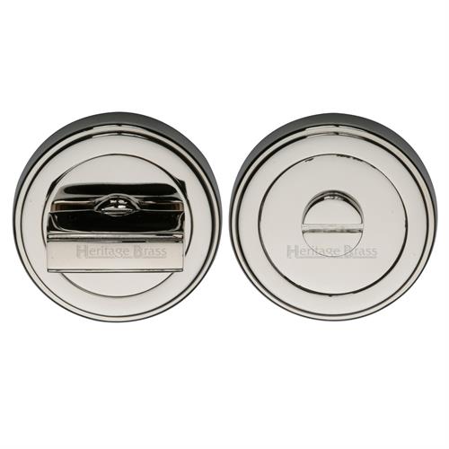 Heritage Brass ERD7030-PNF Round Turn & Release Cylinder Escutcheon with stepped edge Polished Nickel finish