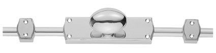 Carlisle Brass ES34CP Espagnolette - Oval Knob Set With 2 X 1.2 Mtr Brass Rods & Keepers Polished Chrome