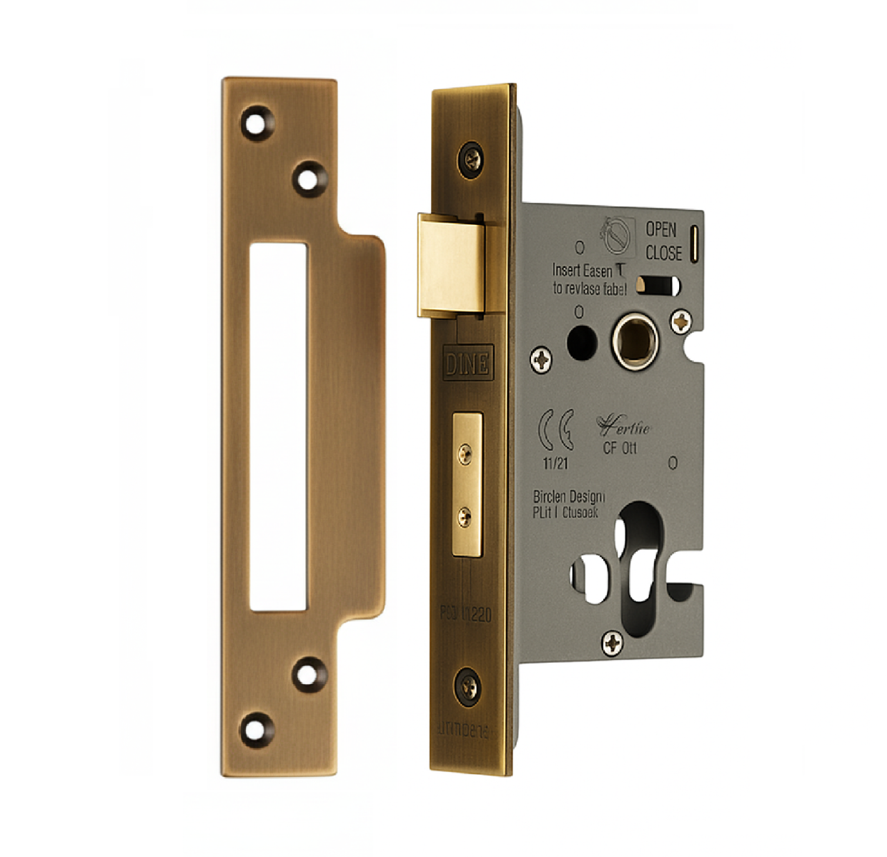 Eurospec Easi - T Euro Profile Security Sashlock 44mm Backset 64mm Case Antique Brass