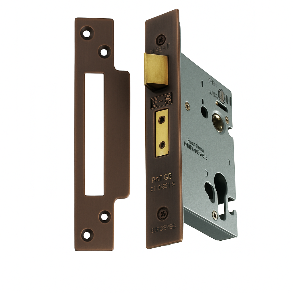 Eurospec Easi - T Euro Profile Security Sashlock 57mm Backset 76mm Case Matt Bronze