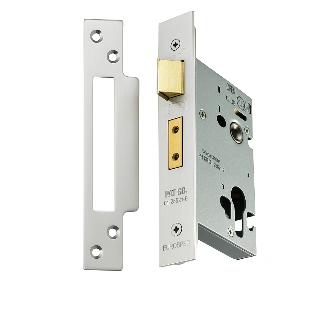 Eurospec Easi - T Euro Profile Security Sashlock 57mm Backset 76mm Case Polished Stainless Steel