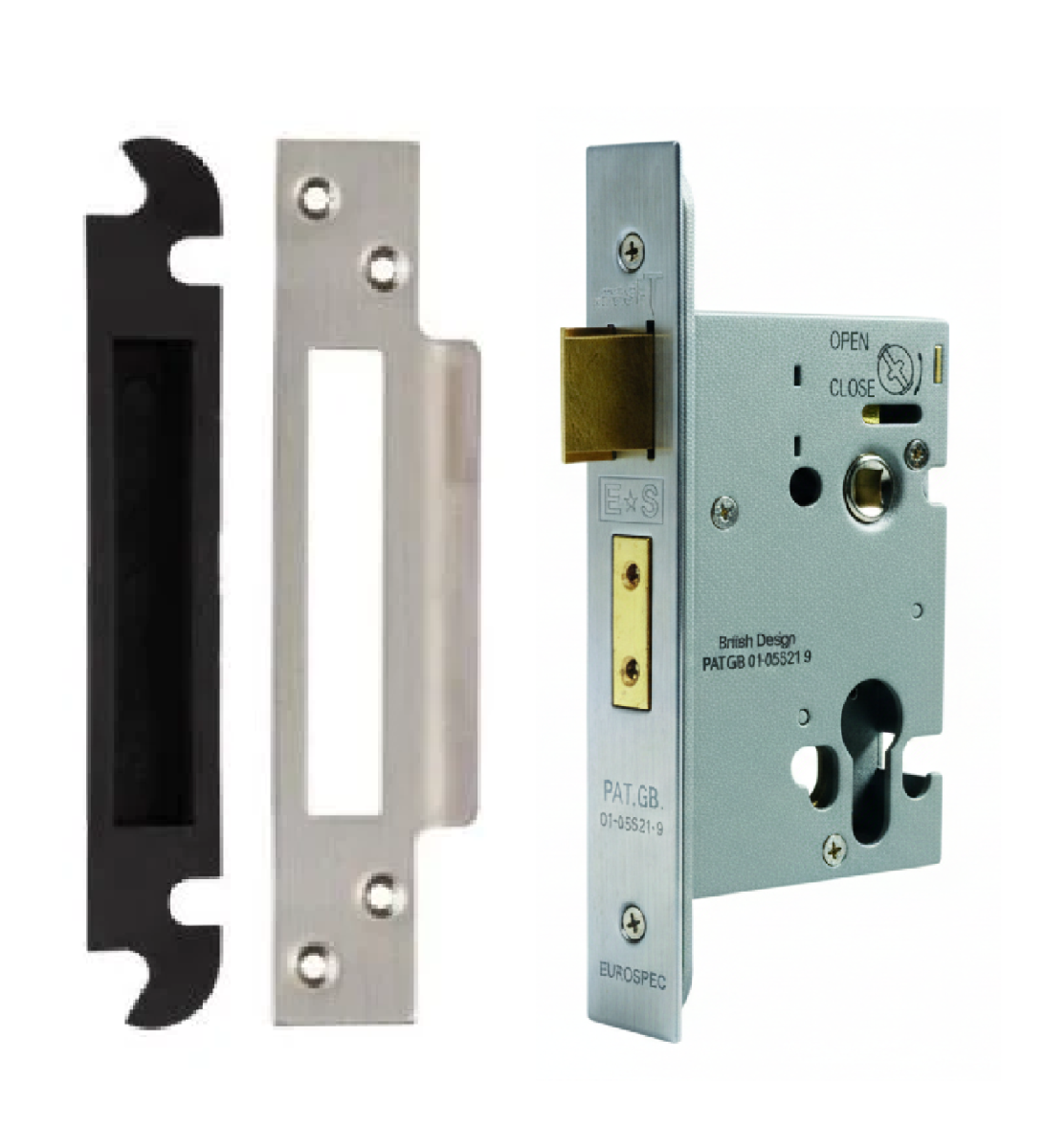 Eurospec Easi - T Euro Profile Security Sashlock 57mm Backset 76mm Case Satin Stainless Steel