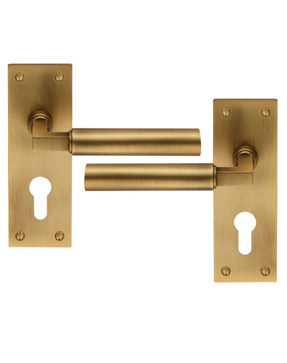 Carlisle Brass EUL041YAB Amiata Lever On Backplate - Euro 47.5mm Antique Brass