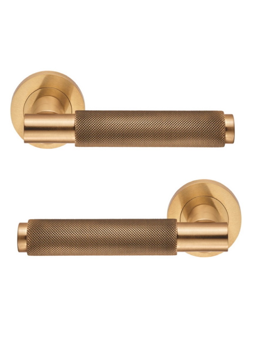 Carlisle Brass EUL050SB Varese Knurled Lever On Rose Satin Brass