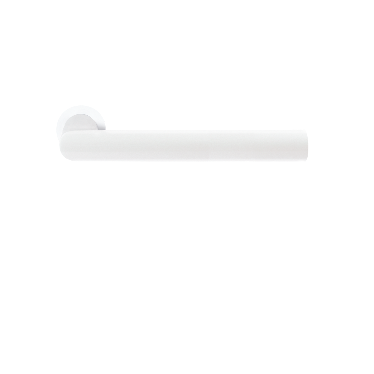 Karcher Design ER28M Rhodos Door Handle on Round mini rose in polaris white,