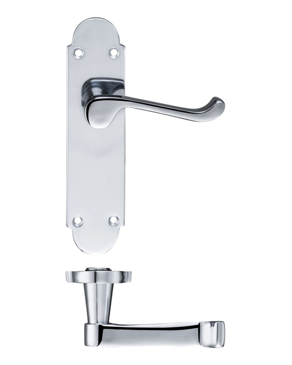 Fulton & Bray FB012CP Oxford Lever Latch Furniture 170 x 42mm Polished Chrome