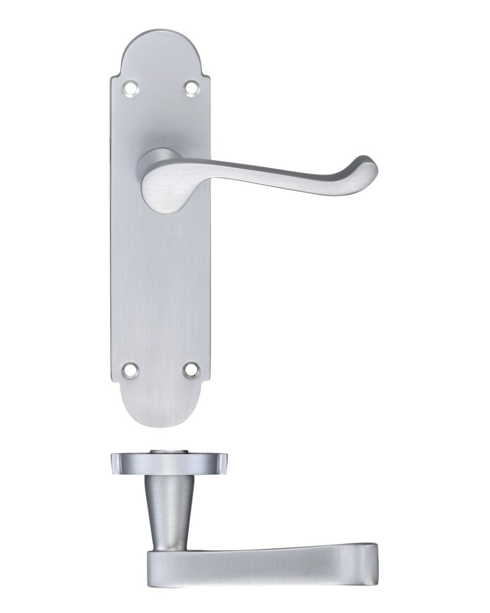 Fulton & Bray FB012SC Oxford Lever Latch Furniture 170 x 42mm Satin Chrome