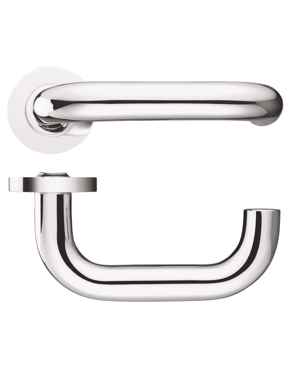 Fulton & Bray FB030CP 19mm Return to Door Lever on Round Rose Polished Chrome