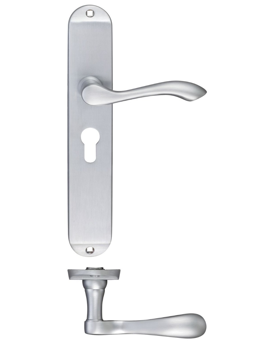 Fulton & Bray FB031EPSC Arundel Lever Euro Lock (47.5mm c/c) Furniture - Long Plate 245 x 42mm Satin Chrome