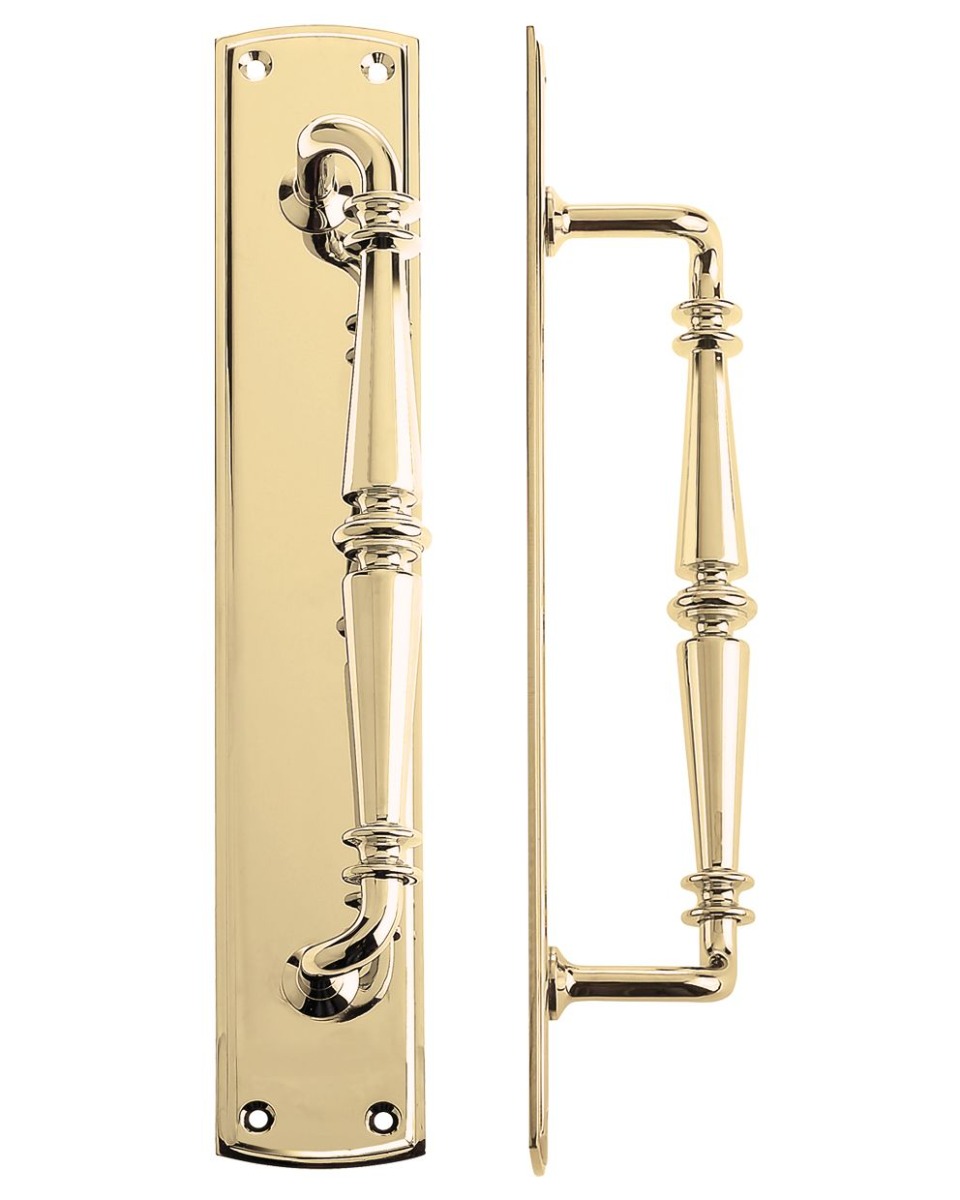 Fulton & Bray FB106 Pull Handle on Backplate Polished Brass
