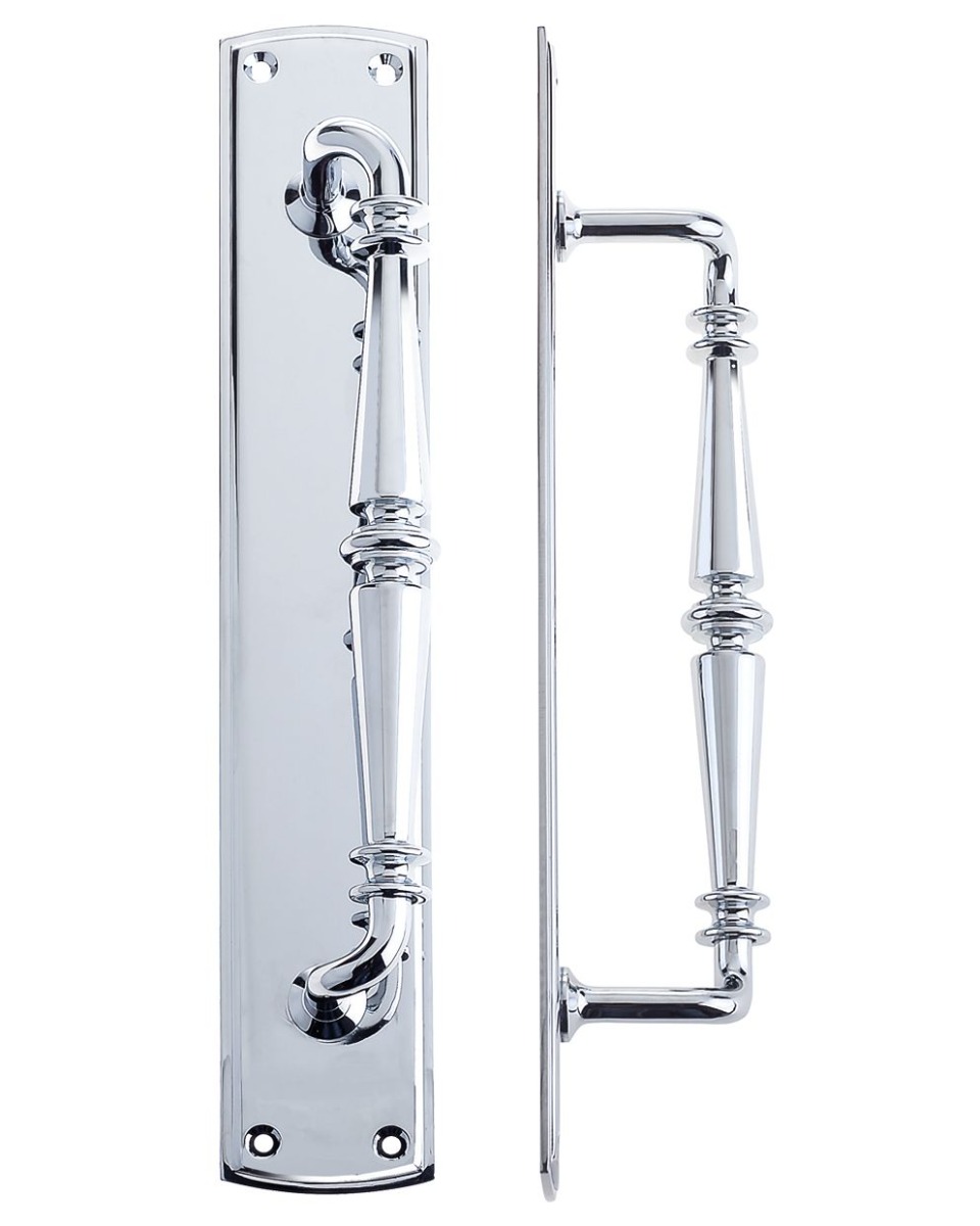 Fulton & Bray FB106CP Pull Handle on Backplate Polished Chrome