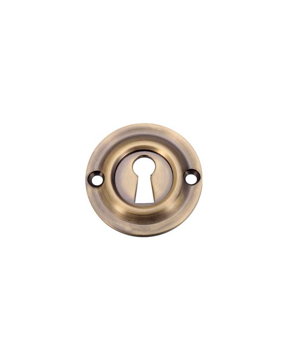 Std Key Profile Escutcheon-Antique Brass Fulton Bray-FB18AB