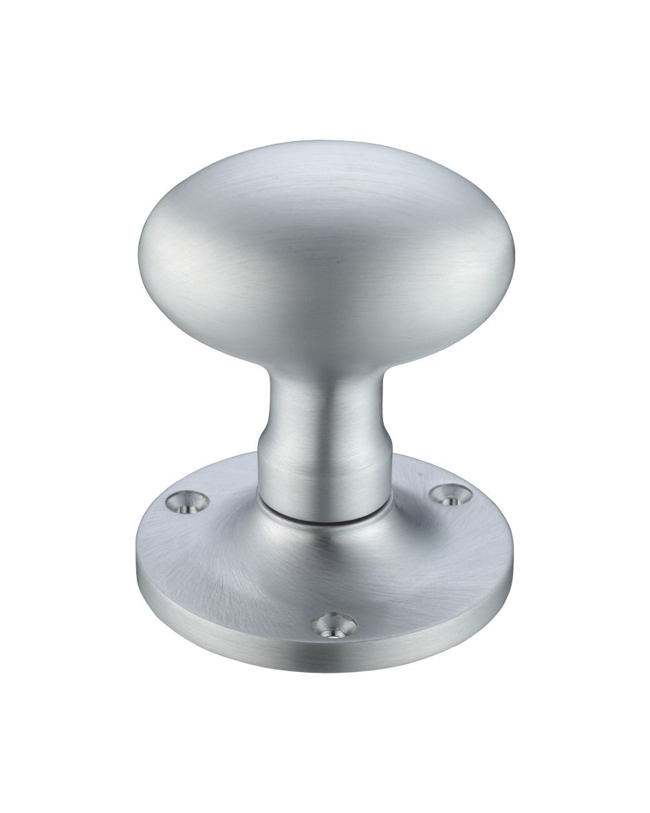 Fulton & Bray FB200SC Oval Mortice Knob Furniture 62.5mm Rose dia. Satin Chrome