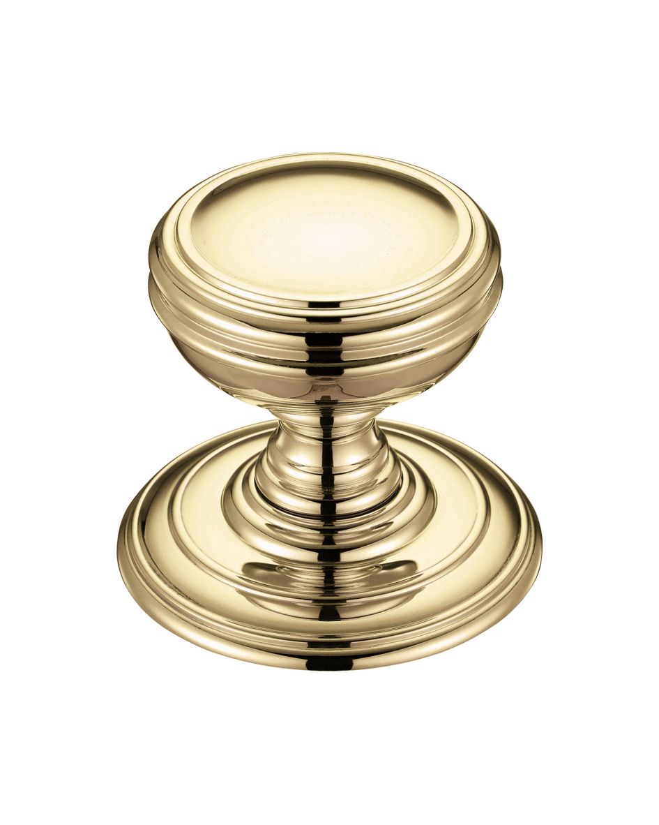 Fulton & Bray FB305 Mortice Knob on Round Rose - Concealed Fix Polished Brass