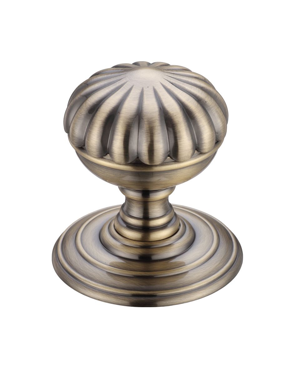 Fulton & Bray FB307FB Flower Mortice Knob on Round Rose - Concealed Fix Florentine Bronze