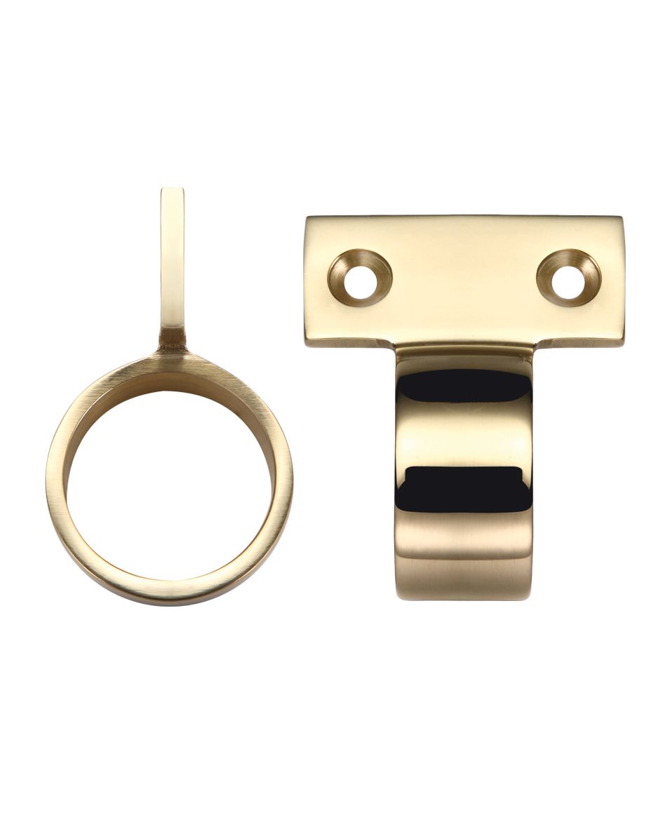 Fulton & Bray FB36 Window Sash Ring Vertical Fix - 28mm dia Polished Brass
