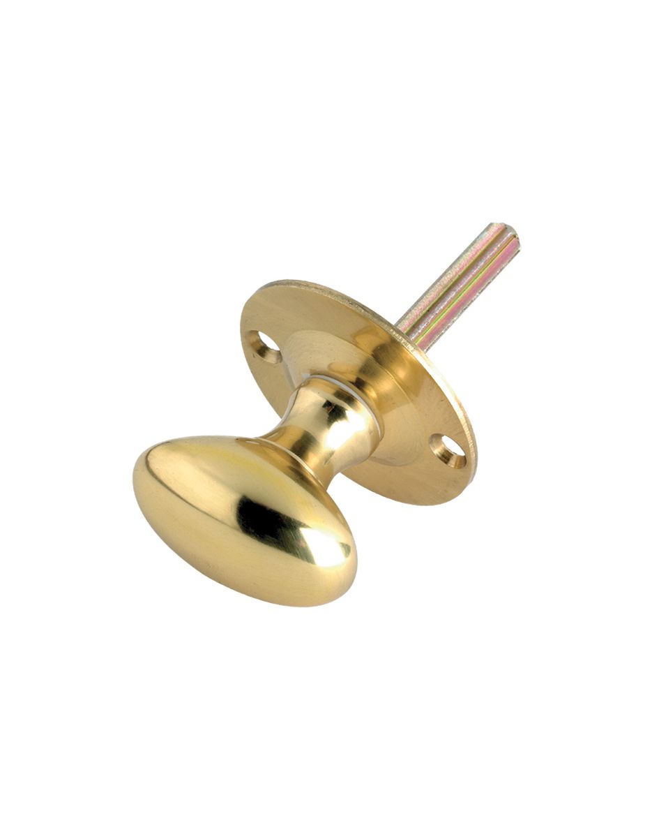 Fulton & Bray FB40 Oval Thumb Turn - Rack Bolt 38mm Rose dia. Polished Brass