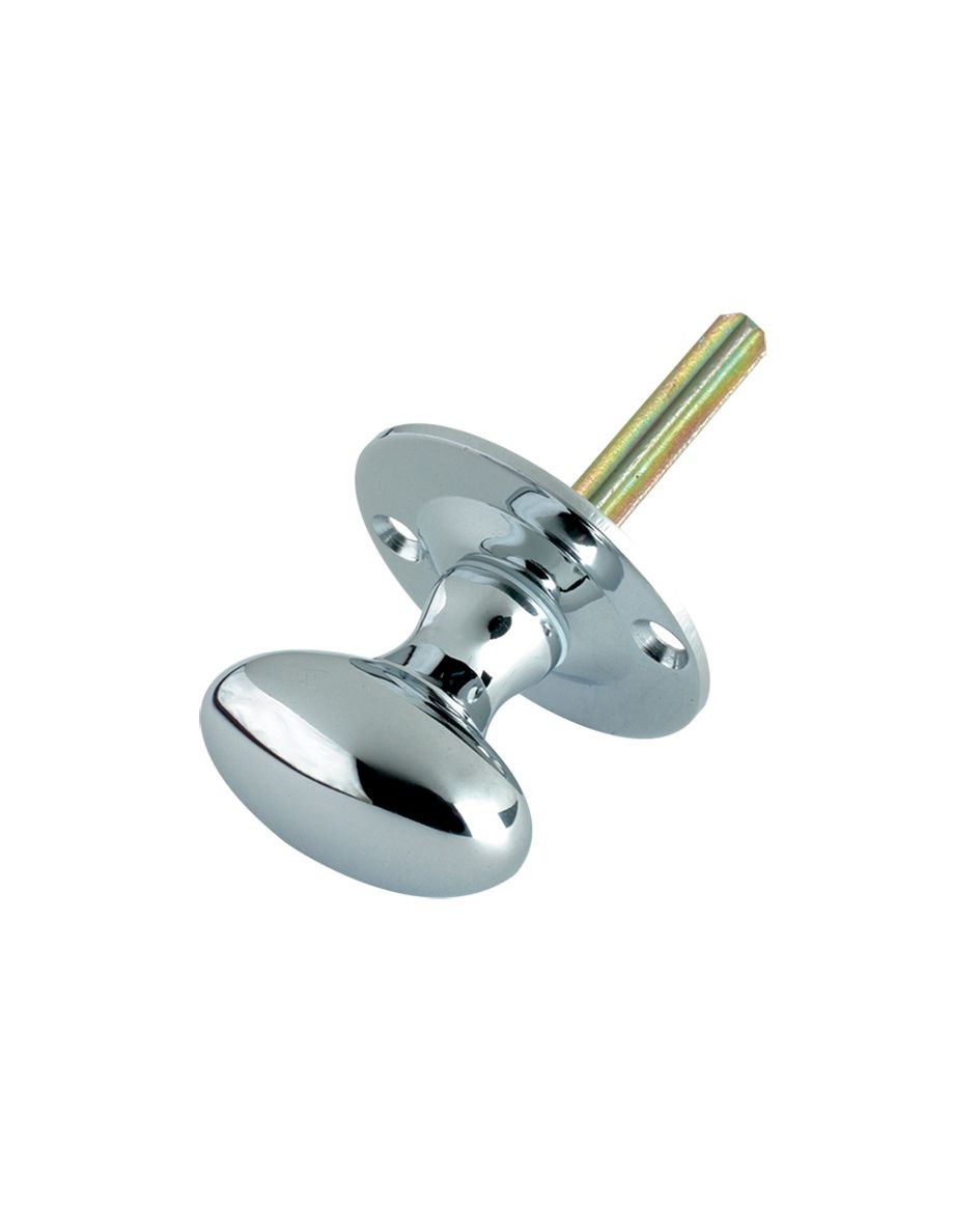 Fulton & Bray FB40CP Oval Thumb Turn - Rack Bolt 38mm Rose dia. Polished Chrome