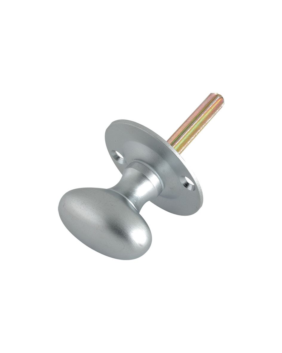 Fulton & Bray FB40SC Oval Thumb Turn - Rack Bolt 38mm Rose dia. Satin Chrome