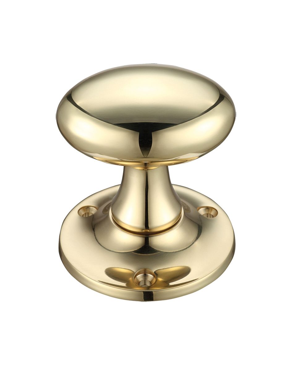Fulton & Bray FB500 Oval Mortice Knob Furniture 60mm Rose dia. Polished Brass