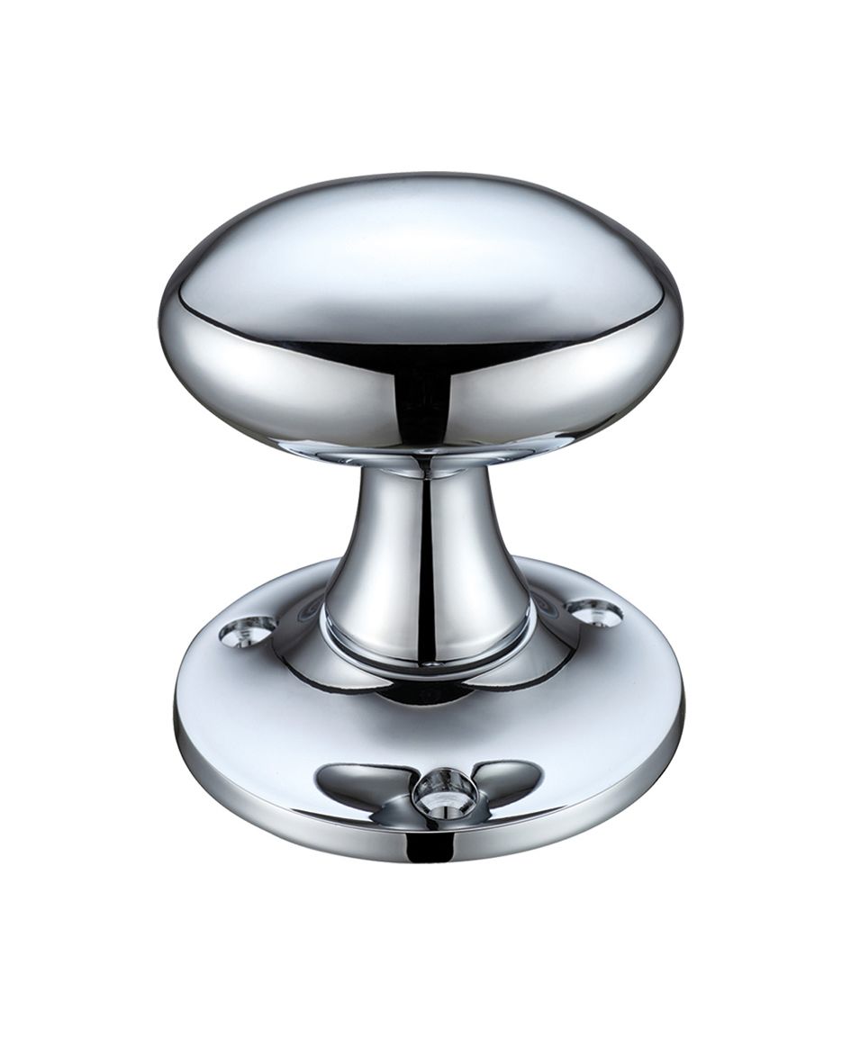 Fulton & Bray FB500CP Oval Mortice Knob Furniture 60mm Rose dia. Polished Chrome