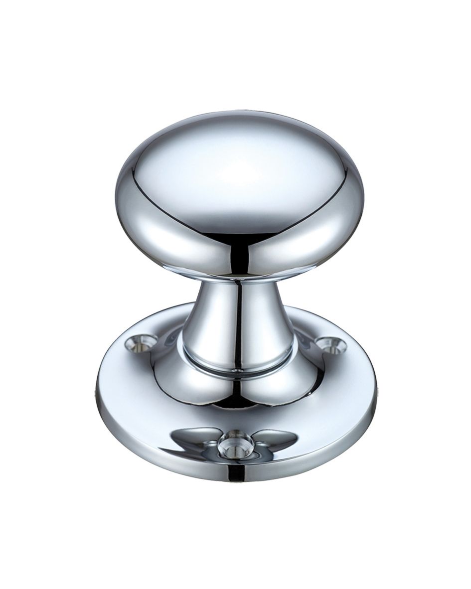 Fulton & Bray FB501CP Mushroom Mortice Knob Furniture 60mm Rose dia. Polished Chrome