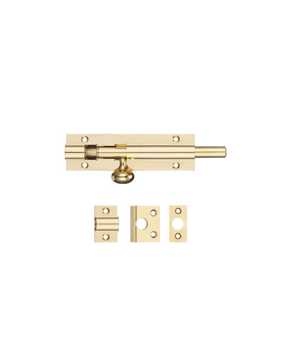 Fulton & Bray FB56 Architectural Barrel Bolt 100mm x 30mm Polished Brass