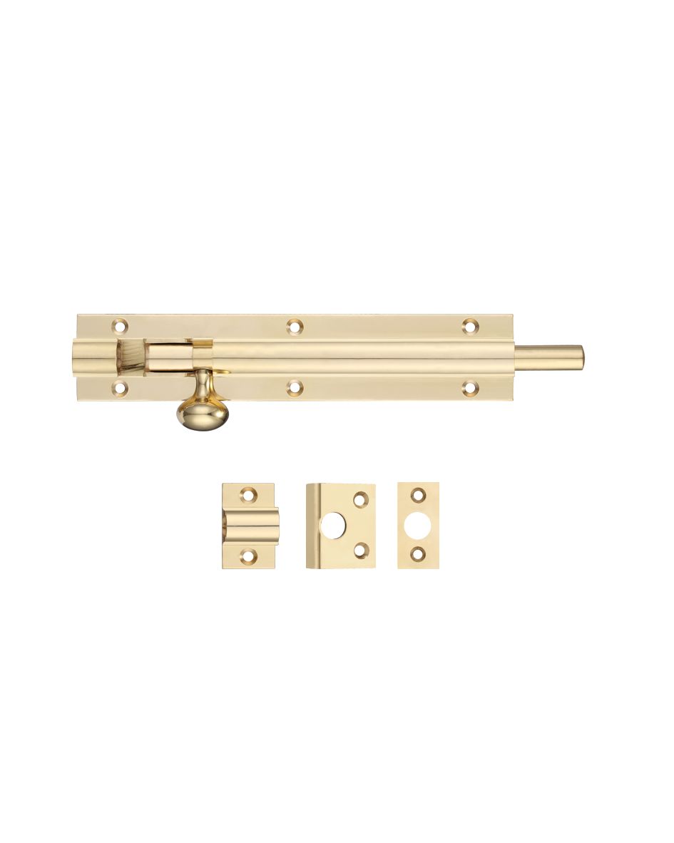 Fulton & Bray FB57 Architectural Barrel Bolt 150mm x 30mm Polished Brass