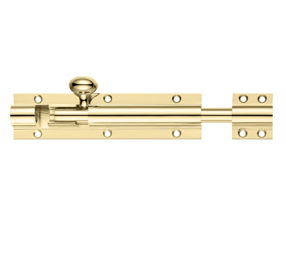 Fulton & Bray FB60 Architectural Barrel Bolt 100mm x 38mm Polished Brass