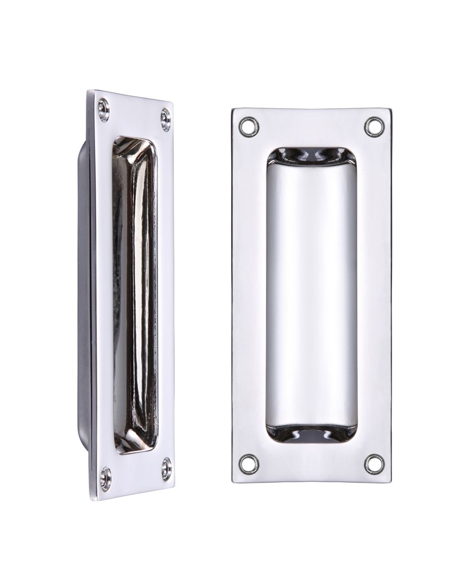 Fulton & Bray FB90CP Flush Pull - 102 x 45mm 13mm Depth Polished Chrome